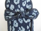 NYDJ Women's Tillie Blue Leopard Denim Mules Bow Slip On Shoes Loafers 8.5 New — photo 3