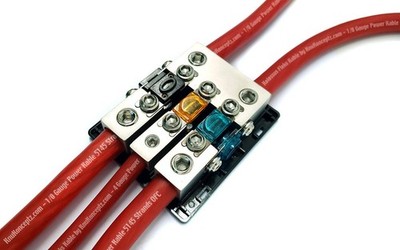 Bassik High Current 3 Way 0 Gauge Fuse Distribution Block - 300 Amp