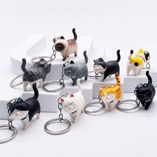 Realistic Cat Plush Keychains - 2 Pack Soft Animal Bag Charms