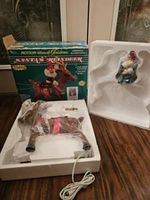 Vintage New/Old Stock 1990 Telco Motion-ettes Santa On Rudolph Animated Display