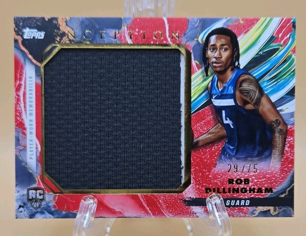 2024-25 Topps Inception - Rookie Jumbo Relics Rob Dillingham #RJR-RD Red /75