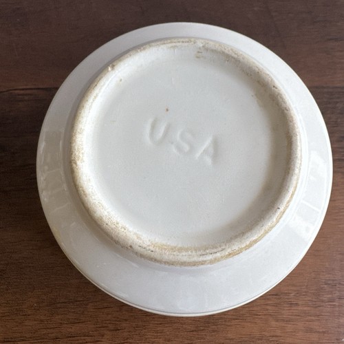 Vtg Ironstone USA Cream Ribbed Small Mixing Bowl Cereal French Country Farmhouse - Picture 5 of 7