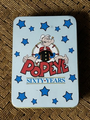1988 Popeye Sailor Man Metal Tin Box 'Sixty Years' Hamilton Gifts CONDITION GOOD
