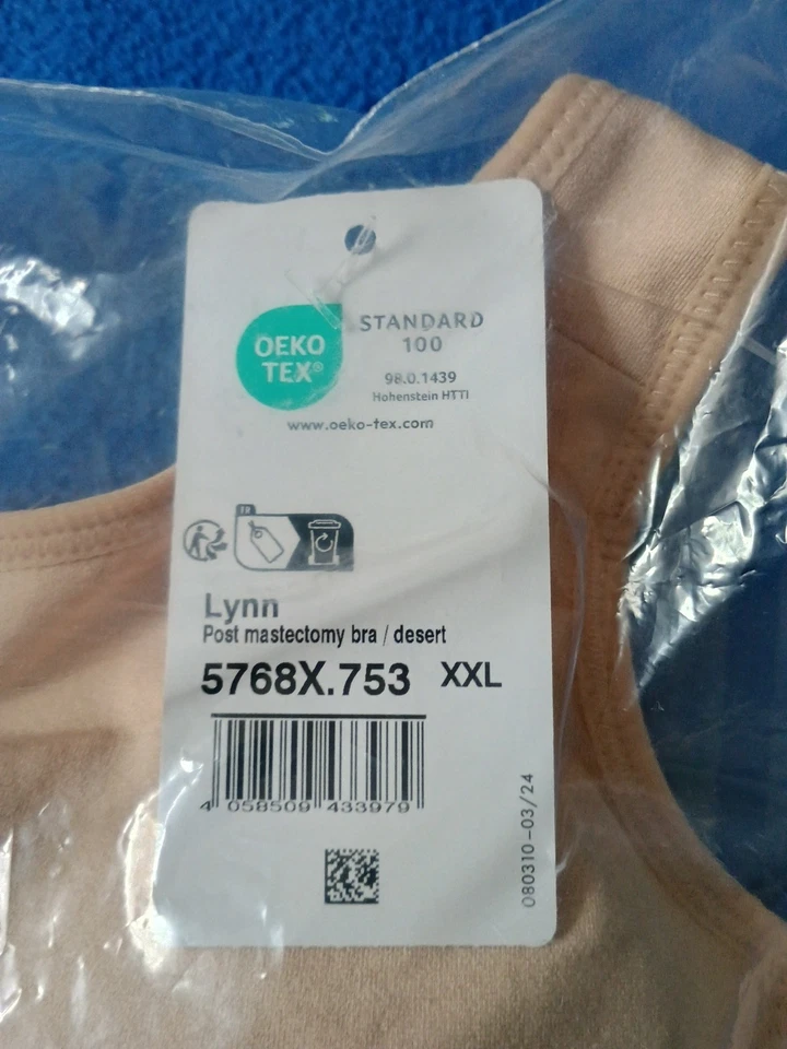 Anita Mastectomy Nude Bra Zip Front Adjustable Straps, XXL - Style Lynn - Image 3 of 4