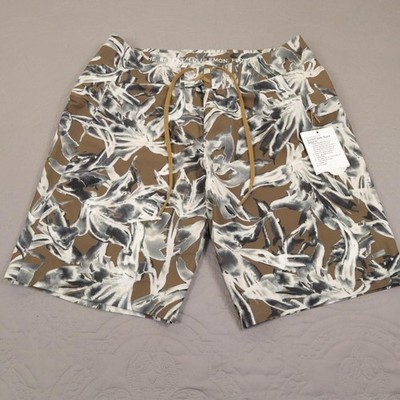 New Lululemon Current State Board Shorts Boys Small Brown Floral 9'' Geometric