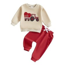 Toddler Baby Boy Fall Winter Clothes Sets 6-12 Months Red-valentines Outfit