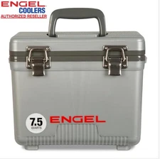 ENGEL 7.5QT Leak-Proof, Air Tight,  Hard Sided Cooler  / Lunchbox Silver