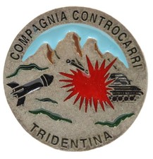 Distintivo Alpini Compagnia Controcarri Tridentina Originale Vintage Spilla Rara