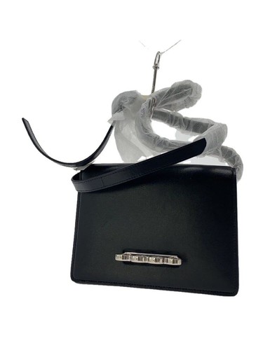 Alexander McQueen Shoulder Bag Leather Black Solid Silver Used