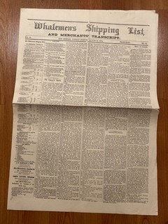 1885 The Whalemen's Shipping List newpaper