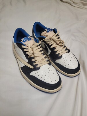 Size 13 - Jordan 1 Retro x Fragment Design x Travis Scott Low Blue