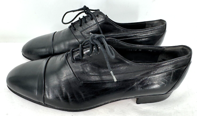 Vintage 80s Bruno Magli Italy Black Luxury Leather Lace Up  display picture 2
