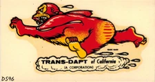 Trans-Dapt of California vintage 1960's water slide decal ~NOS~  4 ½” x 2 ½”