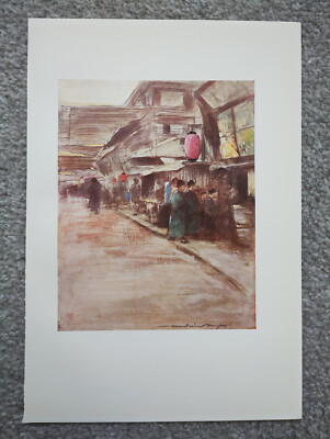 Aprikosenblütenstraße - antiker japanischer Kunstdruck - 1905