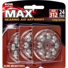CVS Max Hearing Aid Batteries Size 312 24 Pack