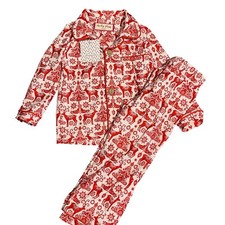Cheeky Plum Girls Size 12-18 Month 2 Piece Pajama set Christmas New with Tag Red