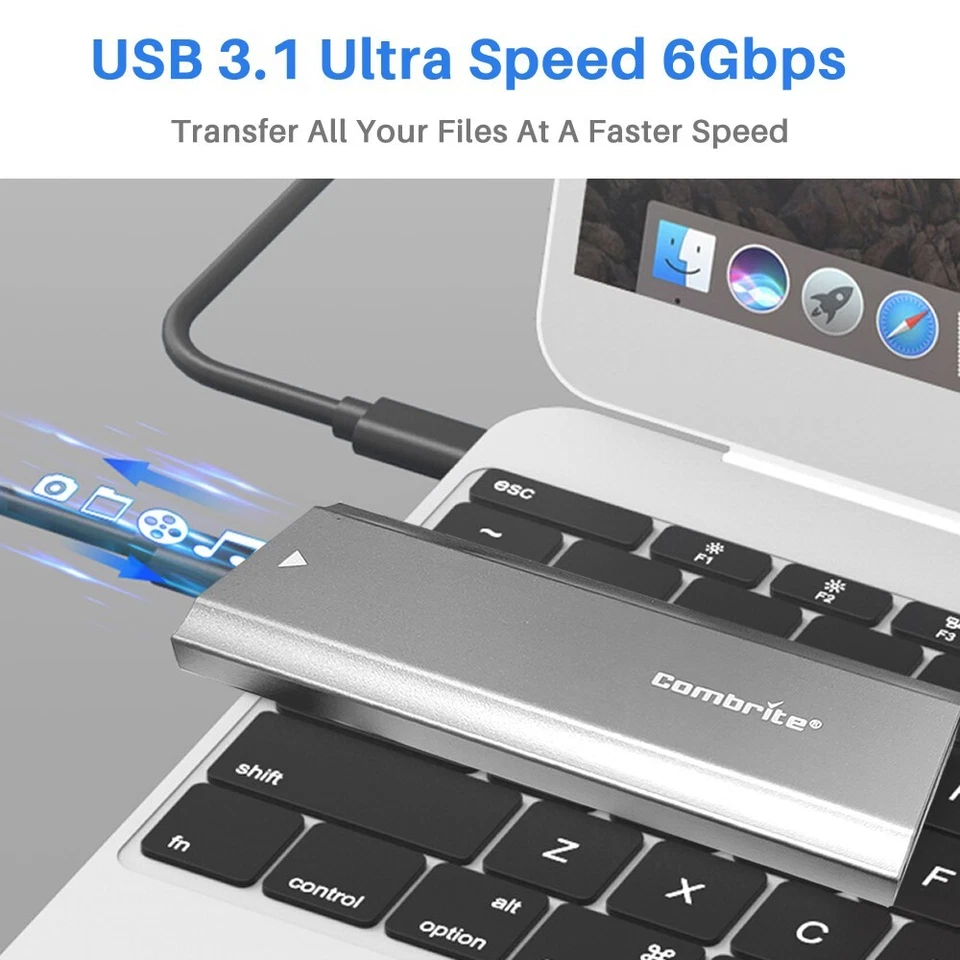 M.2 NGFF SSD SATA to USB 3.1 Type-C Festplattengehäuse Gehäuse Konverter UASP - Bild 3 von 4