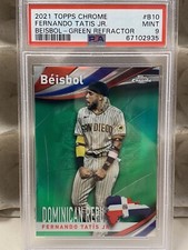 2021 Topps Chrome - Fernando Tatis Jr B10 Beisbol Green Refractor  /99 PSA 9!!