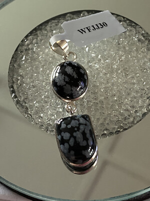 16,99ct Schneeflocke Obsidian Sterlingsilber Aryonna Anhänger