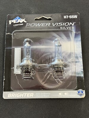 PEAK H7 55W Power Vision Silver Automotive High Performance Headlights *Brighter
