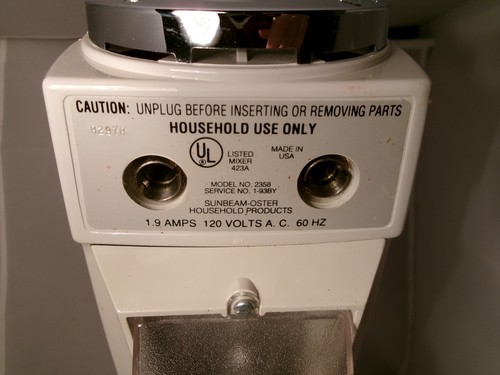 Sunbeam Mixmaster Motor Base Model 2358 (423A) – 1993 Vintage Replacement Part - Picture 8 of 11