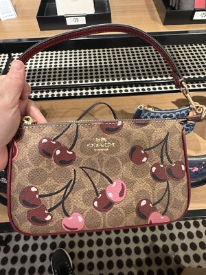COACH CZ011 Nolita 19 Signature Canvas & Leather Cherry On Top