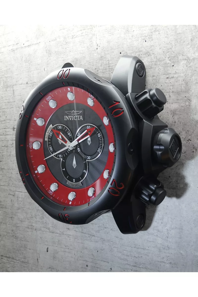 RARE Invicta VENOM 19&#034; Back Chronograph Dial Black-Red Clock eBay