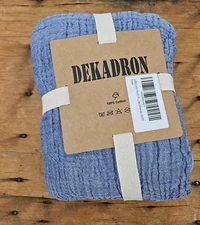 New Dekadron Cotton Muslin Blue Pillowcases Set of 2 20x30 Standard