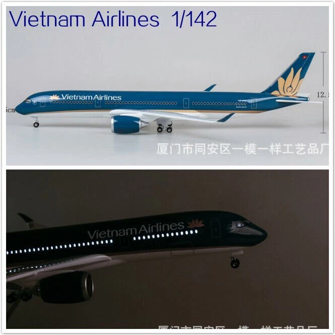 1/142 Vietnam Airlines Modelo de avión Avión de resina con luz LED de voz Foto 2 de 4