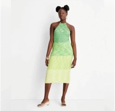 Women's Ombre Halter Tie Neck Knit Sweater Dress - Future Collective Medium