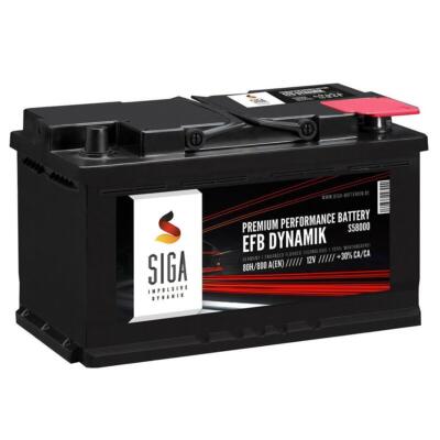 SIGA Autobatterie EFB 80Ah 800A/EN 12V Starterbatterie Start Stopp Batterie