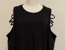 BooHoo Dress Black Cold Shoulder Kangaroo Pocket Size 18 Chest 51” XL XXL