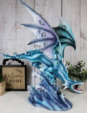 Large Flying Sea Dragon Statue 16.5"Long Mythical Fantasy Ocean Dragon Lord