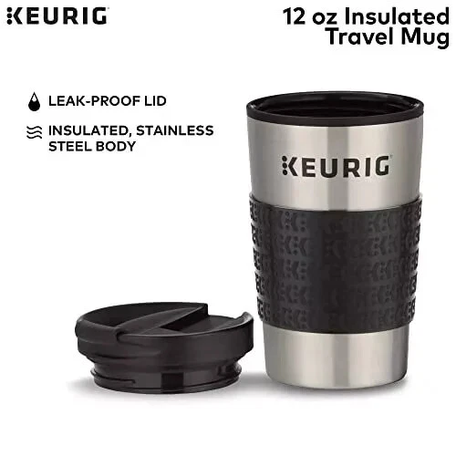 Caneca de viagem Keurig compatível com cafeteira K-Cup Pod pacote com 1 contagem de 1 aço inoxidável - Imagem 3 de 4