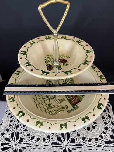 Metlox Poppytrail Homestead Provincial 2 Tier Serving Bowls/Tray - Picture 6 of 9