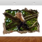 Monkey Animal Nature Trees Zoo 3D Smashed Wall Sticker Poster Vinyl Mural S443