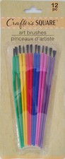 12 KIDS ART PAINT BRUSHES ALL PURPOSE Watercolors Poster Paints 12 Brush/Pk