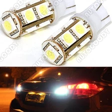2 x Xenon White Reverse Backup 360° LED Light Bulbs 9-SMD 921 912 T10