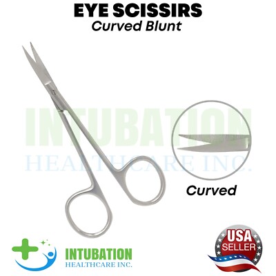 Eye Scissors Curved Blunt Premium Surgical Ophthalmic Eye Instruments 11.5cm