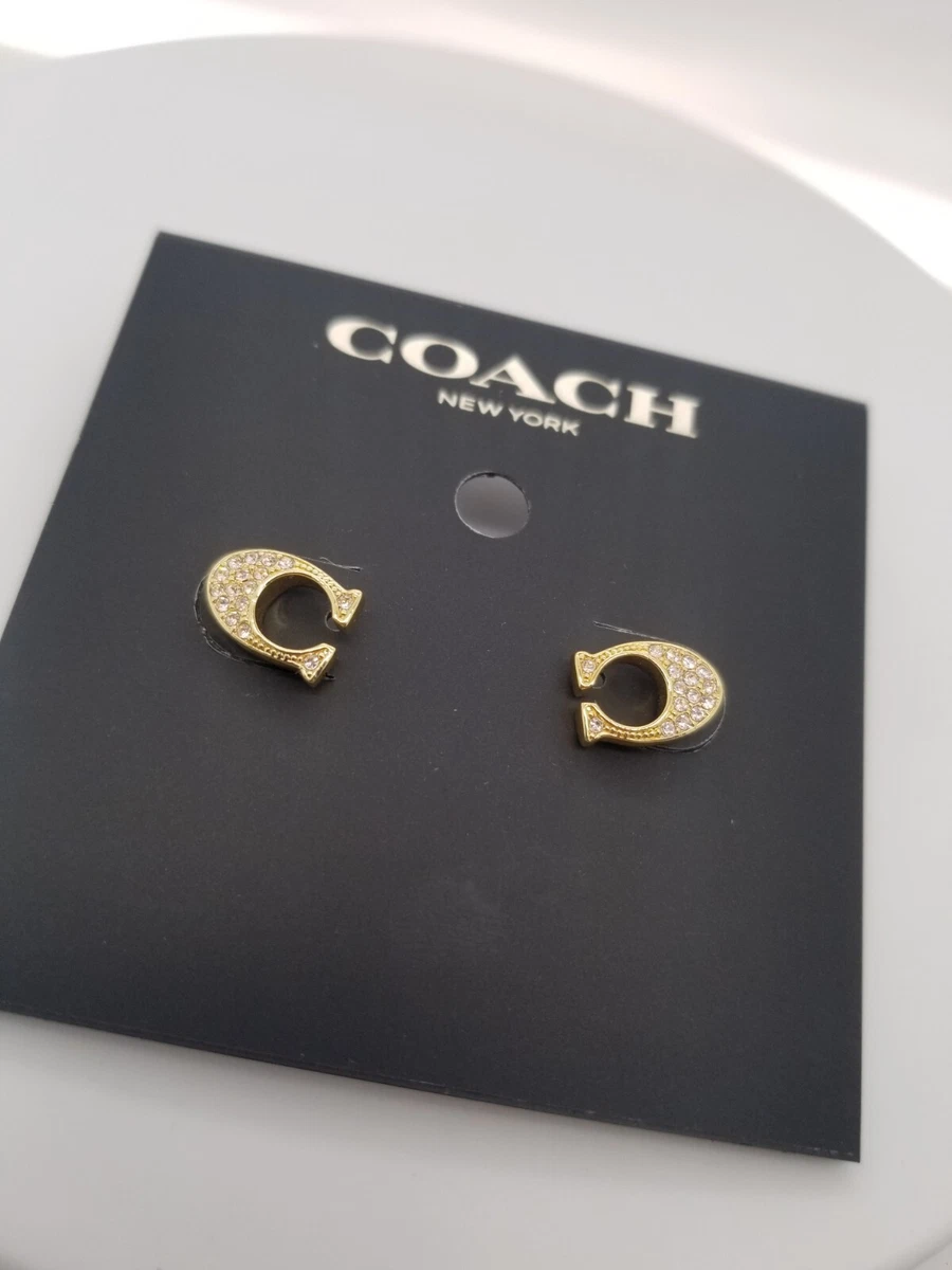 Coach gold stud earrings Clearance