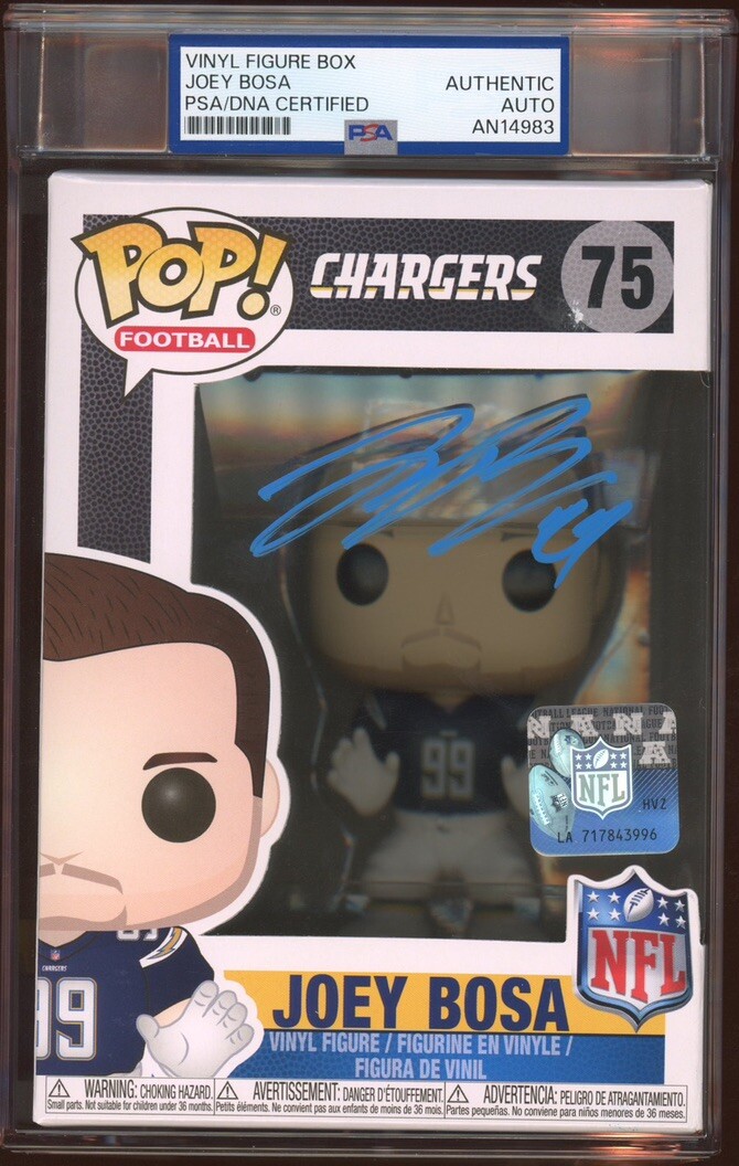 Joey Bosa Autographed Signed Los Angeles Chargers NFL Funko Pop Auto #75 Psa/Dna Encapsulated LA Chargers 