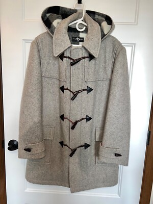 Vintage Wool Hudson Bay Toggle Coat Grey - Men's Large - EUC
