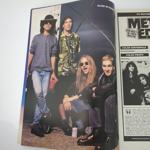 Metal Edge agosto 1994 Motley Crue Kiss Alice Cooper Soundgarden piega centrale - Foto 3 di 11