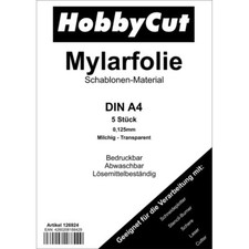 (29,87&euro;/1qm) Mylar Material f&uuml;r Airbrush Schablonen 5 St&uuml;ck DIN A4 Folie Mylarfo