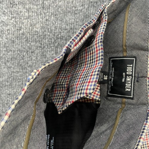 Todd Snyder Pants Mens 28 Plaid Linen Cotton Pleated Trouser Cuffed Retro Relax - Picture 6 of 11