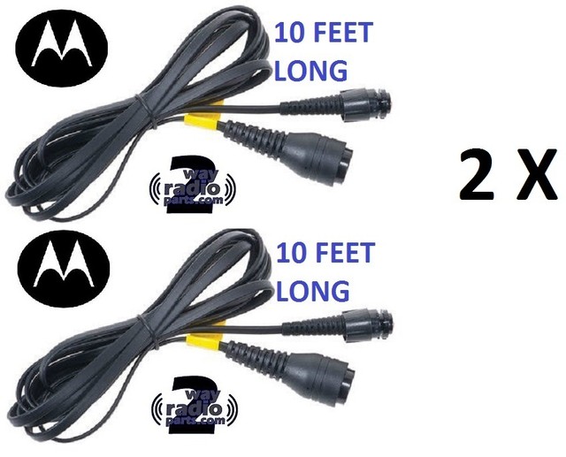 2 X Motorola MOTOTRBO CABLE MOBILE MIC EXTENSION 10FT PMKN4033A XPR5550