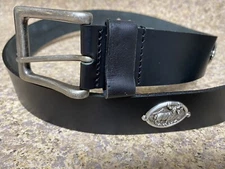 Black Genuine Leather Belt With Deer Hunting Conchos Sizes  38, 42, 44