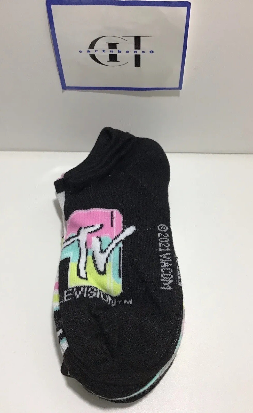 MTV Adult no show socks 5 pair size 4-10  Vintage music television-image