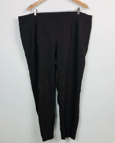 Studio C Classic Collection Women's Flat Crop Cropped Pants Solid Brown Size 18W