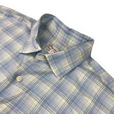 Peter Millar Men's 100 Cotton L/S Button Shirt Blue/Green Plaid   XL